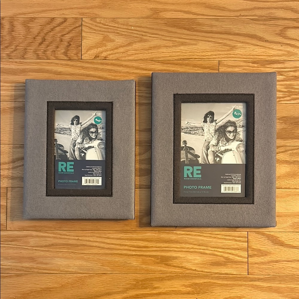Gray Fabric Photo Frames Set